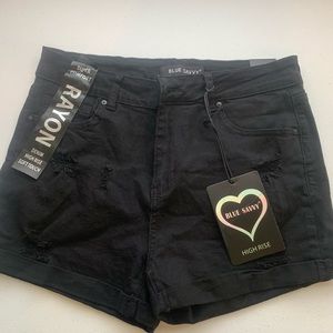 Blue Savvy high rise black shorts. Size 13, but fits like size 11